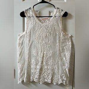 Ivory Lace Sleeveless Blouse